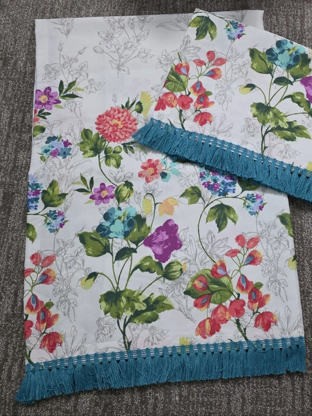 The Pioneer Woman 2 Blooming Bouquet Curtain Panels Cottagecore Farmhouse Floral